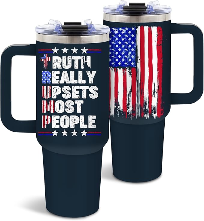 DUUV American Flag Tumbler 40 Oz, Patriotic Travel Mug for Men Dad Him, Stainless Steel Insulated Mug with American Flag, Christmas Thanksgiving Birthday Gift for Patriotic Americans, 1PCS - Bloomnest