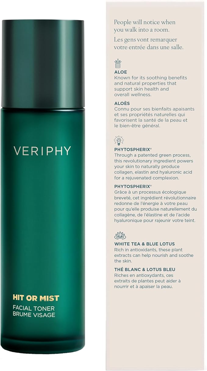 Veriphy Hit or Mist Facial Toner | Ultra-Luxe Hydrating Mist | Soothes & Revives Skin for All Skin Types | Alcohol-Free | Boost Your Skincare Routine | Moisturizing Toner for face - Bloomnest