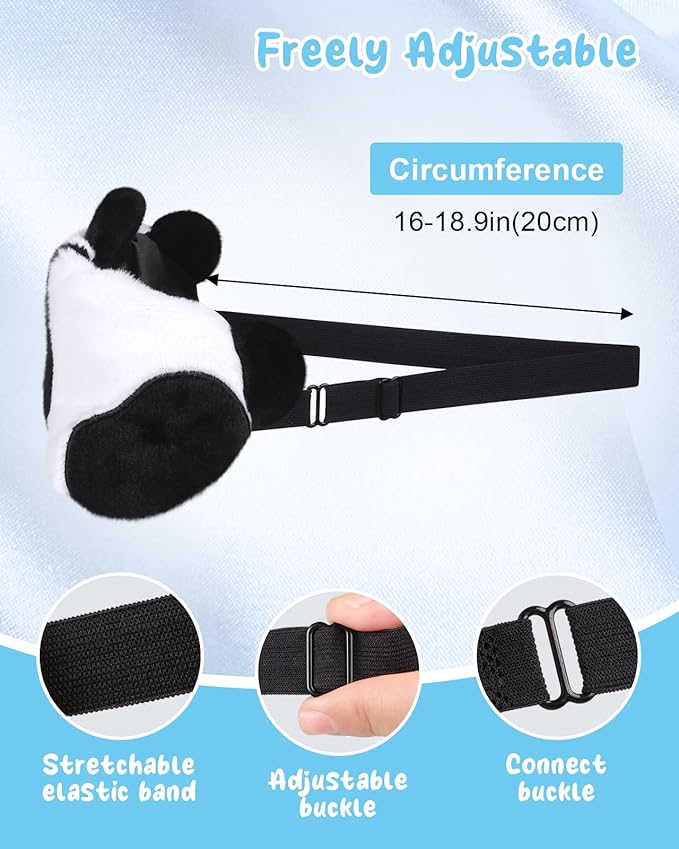 Sleep Mask for Kids - Cute Cartoon Plush Fuffy Sleeping Eye Cover Panda Kawaii Soft Eyeshade with Adjustable Strap Animal Eye Blindfold for Kids Girls Boys Teens - Bloomnest