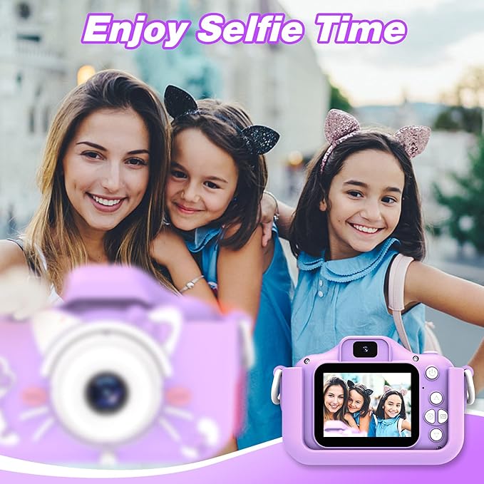 Goopow Kids Camera Toys for 3-8 Year Old Girls Boys,Children Digital Video Camcorder Camera with Cartoon Soft Cover, Best Chritmas Birthday Festival Gift for Kids - 32G SD Card Included - Bloomnest