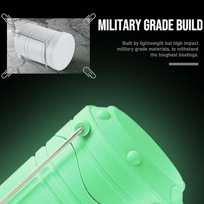 Lichamp LED Camping Lantern, 4 Pack Battery Powered Flashlight for Power Outages, Portable Collapsible Hanging Light Essential for Home, Outdoor, Emergency Lamp Survival Kit Gear for Hurricane, B4LW - Bloomnest