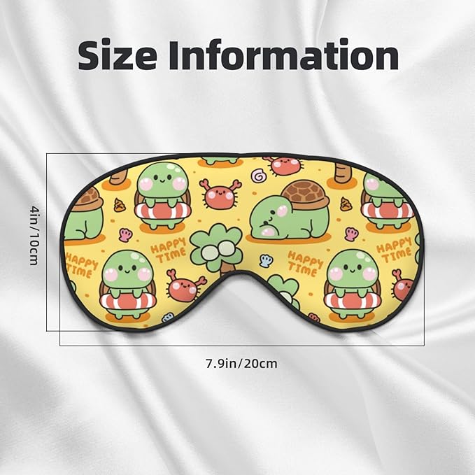 Sleep Eye Mask Cute Turtle Cartoon Marine Animal Sleep Mask for Women Men Comfortable Eye Mask with Adjustable Strap Soft Eye Cover Blindfold for Travel Yoga Nap Shift Work - Bloomnest