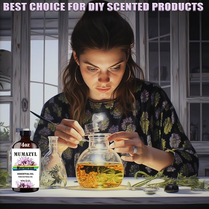 Marjoram Essential Oil, Marjoram Oil 4 Fl Oz 120ML for Diffuser Humidifier Yoga Cleaning DIY Candle Soap Making Essential Oils - Bloomnest
