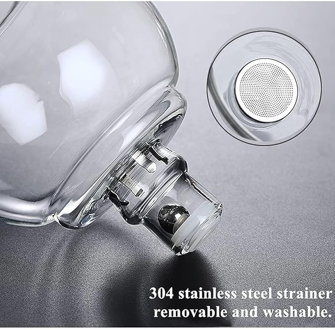 RORA Glass Teapot Set Semi Automatic Drip Rotating with Infuser Lazy Kungfu Tea pot Set (Crystal) - Bloomnest