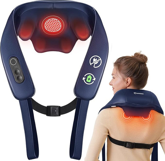 Neck and Shoulder Massager with Heat, Cordless Back and Neck Massager for Pain Relief, Upgraded Graphene Heating, 4D Shiatsu Deep Kneading for Shoulder, Back & Leg, Portable Gift for Dad, Mom & Friend - Bloomnest