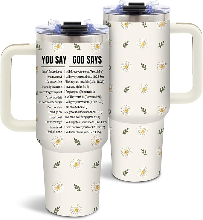 DUUV Christian Gifts for Women, Inspirational Religious Gifts for Mom Wife Sister, Christian Tumblers for Women 40 Oz, Faith Jesus Spiritual God Bible Verse Gift for Birthday, 1PCS - Bloomnest