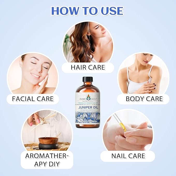 EVOKE OCCU Juniper Berry Essential Oil for Relaxation Clean Massage, Add to Diffuser and lotions - 4 Fl Oz - Bloomnest