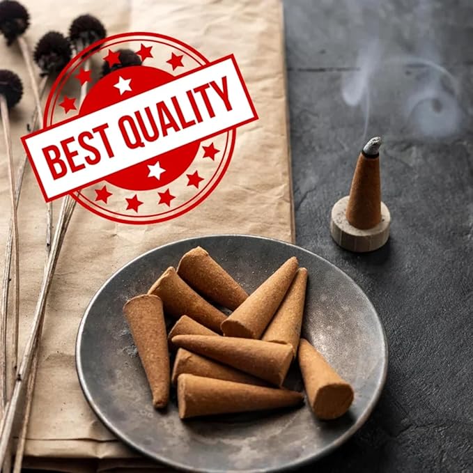 ARO VATIKA Vedic Nag Champa Natural Masala 120 Incense Cones in Pack of 12 Boxes | Environment-Friendly Dhoop | Best for Prayer, Reiki, Meditation & Relaxation | Burn time- 25 mins AROVATIKA