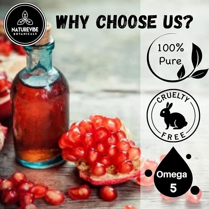 Naturevibe Botanicals Pomegranate Oil 32 Ounces | 100% Pure and Natural | Great for Skin Care and Hair Care - Bloomnest