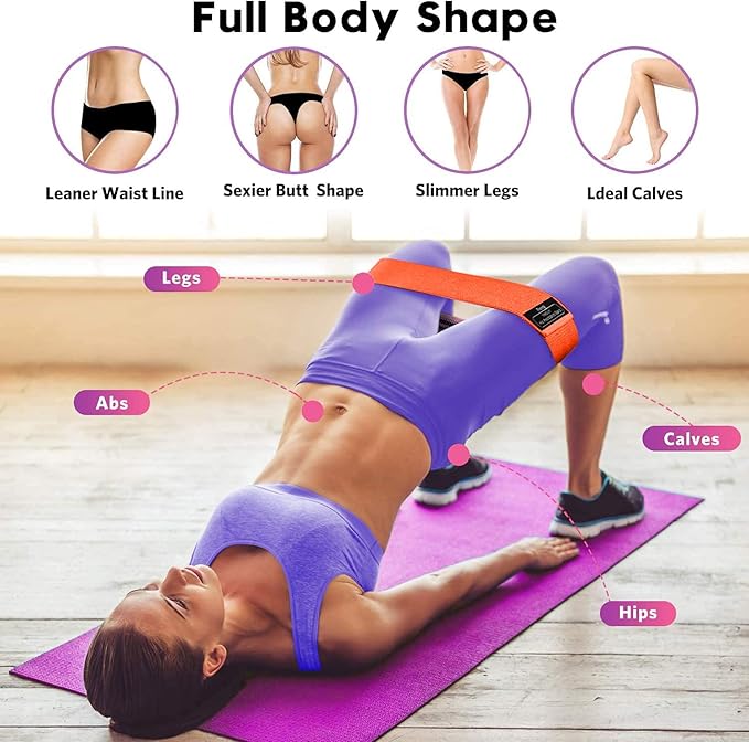 Renoj Resistance Bands, Yoga Starter Sets for Women and Men, 3 Set of Stretch Exercise Workout Bands for Booty Legs, Elastic Pilates Flexbands - Bloomnest