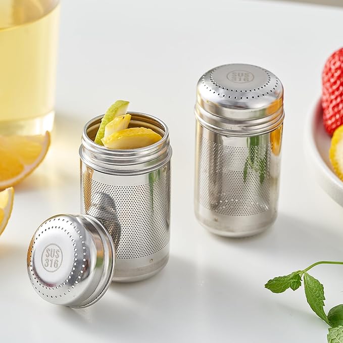 316L Stainless Steel Fruit Infuser for Water Bottles & Pitchers,BPA-Free Plastic-Free,Hot/Cold Safe Dishwasher Safe(2-Pack) - Bloomnest
