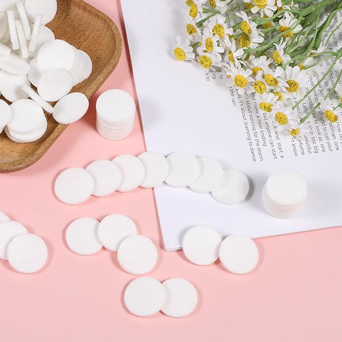 Diffuser Refill Pads, 50 Pcs 1 Inch Round Essential Oil Diffuser Pad Mini Microfibre Air Filter Scent Pads Unscented Pad for Humidifier Air Purifier Home Car Plug in Diffuser-Refill (White) - Bloomnest