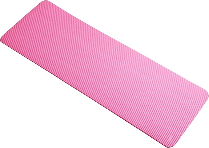 Amazon Basics 1/2 Inch Extra Thick Exercise Yoga Mat with Carrying Strap, Cushioned Support, for Fitness and Gym Workouts