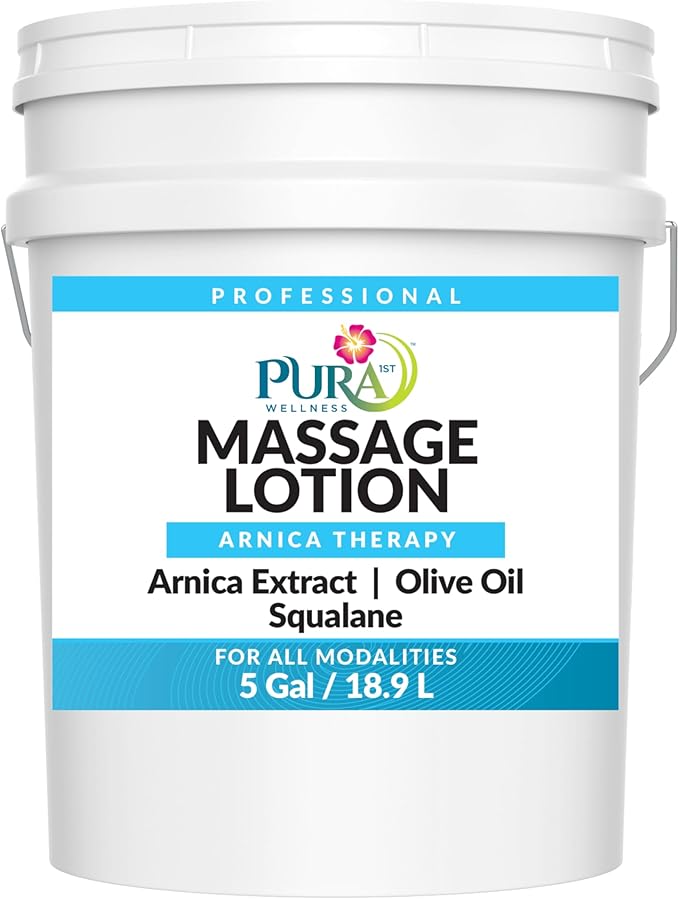 Wellness Professional Arnica Therapy 5 Gallon Massage Lotion, Lotion for Bruising, Olive Oil, Arnica Extract, Unscented, Hypoallergenic, Natural, Skin Moisturizing and Hydrating, Deep Tissue - Bloomnest