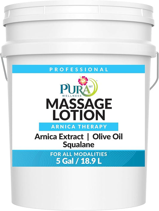 Wellness Professional Arnica Therapy 5 Gallon Massage Lotion, Lotion for Bruising, Olive Oil, Arnica Extract, Unscented, Hypoallergenic, Natural, Skin Moisturizing and Hydrating, Deep Tissue - Bloomnest