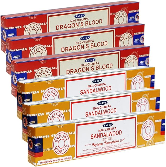 Dragons Blood Sandalwood Incense Sticks & Holder Bundle Variety Pack from House of Nag Champa Incense Sticks and Trumiri TRUMIRI