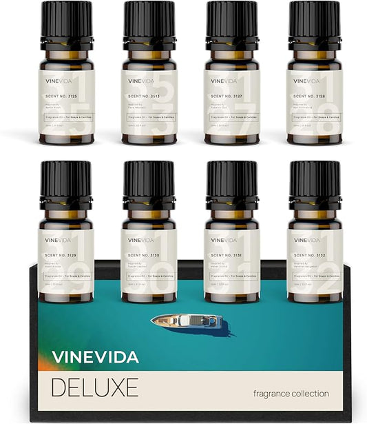 VINEVIDA [Set of 8] Deluxe Scents for Candle Making, Made in USA Candle Fragrance Oil, Soap Making Essential Oils, Diffuser Oil Scents - Bloomnest