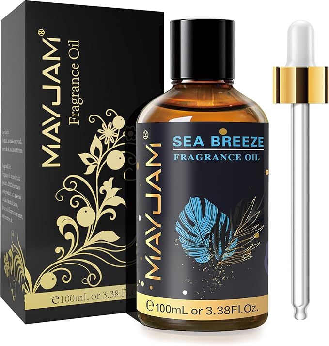 MAYJAM 100ML/3.38FL.OZ Sea Breeze Fragrance Oils with Glass Dropper, Essential Oils for Diffusers for Home, Long Lasting Scented Oils for Diffusers Soap Candle Making - Bloomnest