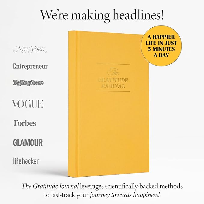 The Original Gratitude Journal 2026 with Inspiring Quotes & Mindful Prompts for Happiness and Positive Mindset - Notebook for Affirmation, Reflection & Optimism - Premium Hardcover Yellow - Bloomnest