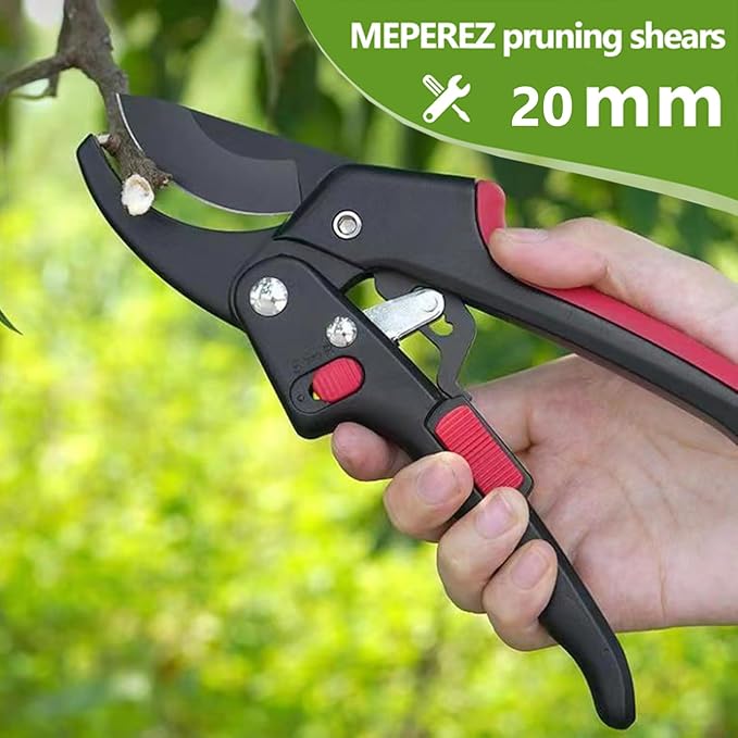 Garden clippers, premium Germany pruners, Work 3 times easier, professional ratchet pruning shears, cutting rose, flower, hedge, stem, tree, Sharp gardening scissors, Arthritis weak hand snips - Bloomnest