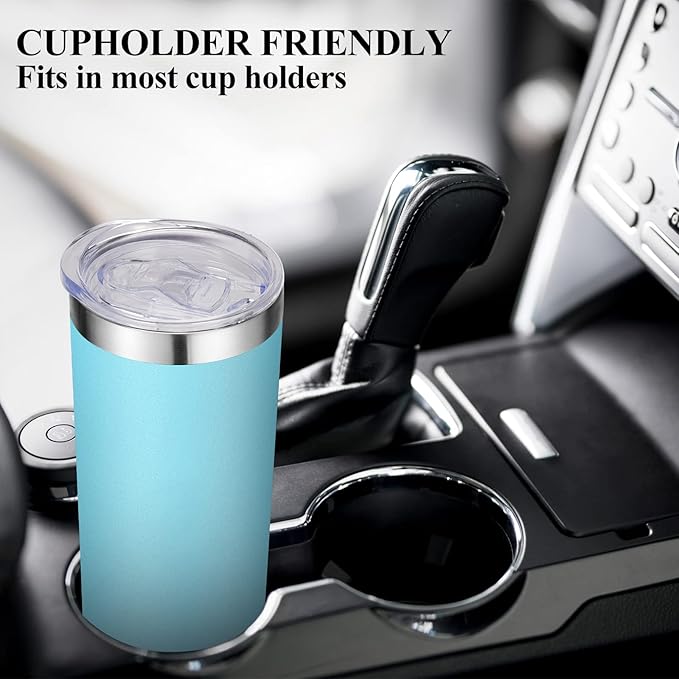 VEGOND Stainless Steel Tumblers Bulk 6 Pack, 20 oz Vacuum Insulated Skinny Tumblers with Lid and Straw, Double Wall Coffee Mug, Travel Water Cup, Blue - Bloomnest