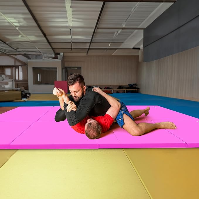 BalanceFrom 10x4 Feet 4-Panel Folding Gymnastics Mat – 2-Inch Thick Pad with Vinyl Surface and Carrying Handles for Tumbling, Yoga, Pilates, Home Workouts, and Martial Arts - Bloomnest