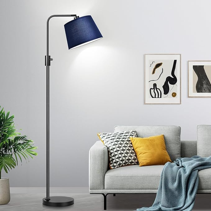 Nintiue 【Upgraded】 Dimmable Floor Lamp, 1000 Lumens LED Edison Bulb Included, Modern Arc Standing Tall Floor Lamp for Living Room Bedroom Office Dining Room - Blue - Bloomnest