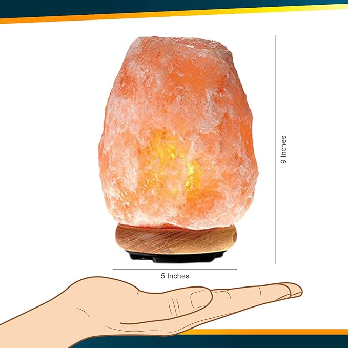 Himalayan Glow Salt Lamp with Dimmer Switch 5-7 lbs, Orange