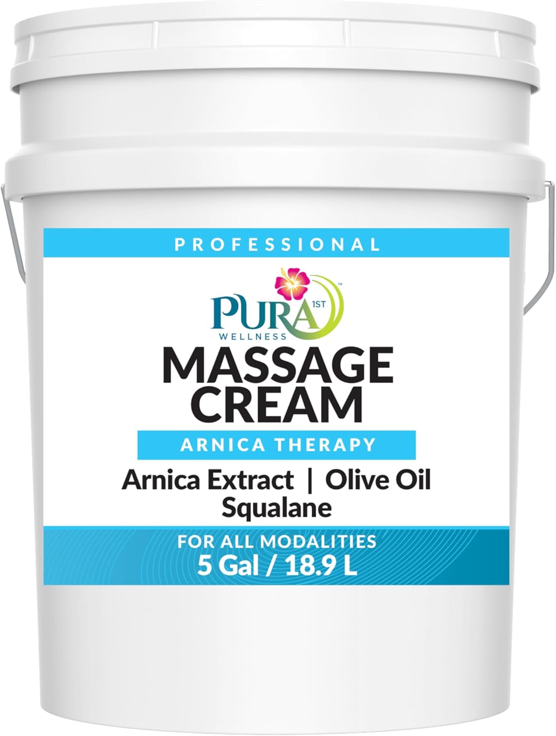 Wellness Professional Arnica Therapy 5 Gallon Massage Cream, Arnica Cream for Bruising, Olive Oil, Arnica Extract, Unscented, Hypoallergenic, Natural, Moisturizing & Hydrating, Deep Tissue