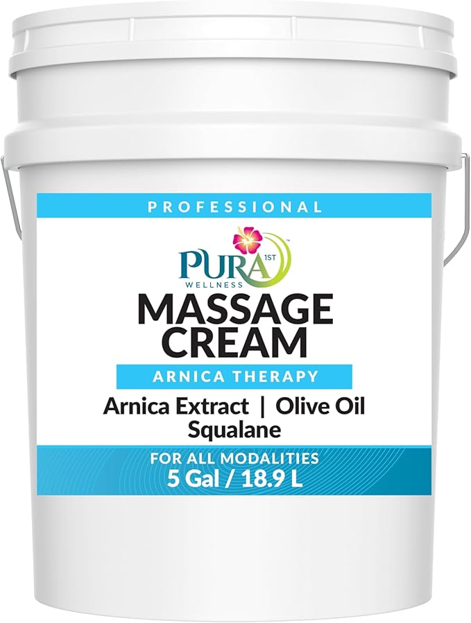 Wellness Professional Arnica Therapy 5 Gallon Massage Cream, Arnica Cream for Bruising, Olive Oil, Arnica Extract, Unscented, Hypoallergenic, Natural, Moisturizing & Hydrating, Deep Tissue - Bloomnest