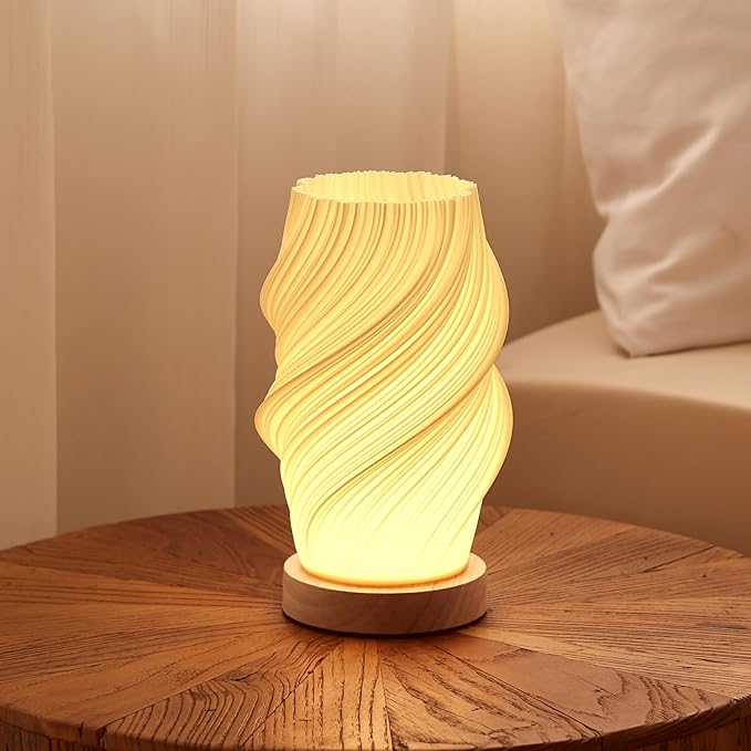 Table Lamp Bedside Lamps for Bedroom, Small Night Stands Desk Lamp, Mood Warm Cozy Lighting, Vintage Boho Cool Mid Century Modern Lamp, Aesthetic Accents Home Room Decor (Warm-E, Medium) - Bloomnest
