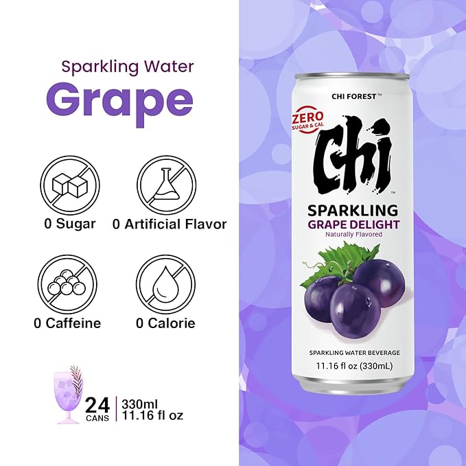 CHI FOREST Grape Delight sparkling water, 0 Sugar 0 Carolies, 11.16 fl oz* 24 - Bloomnest
