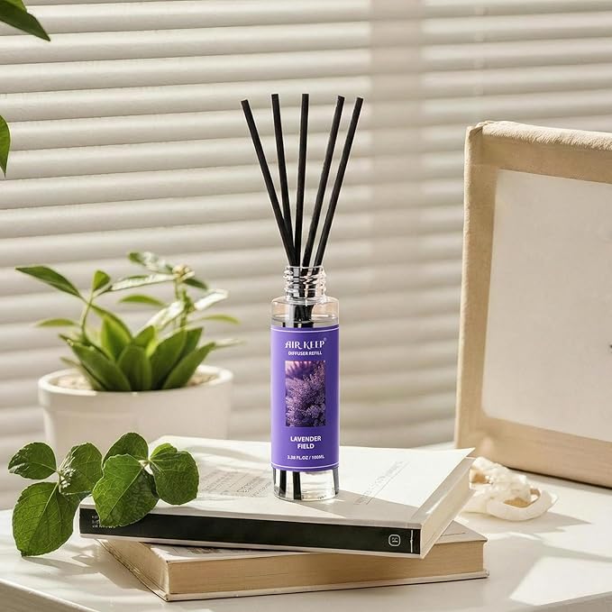 Airkeep Reed Diffuser Oil Refill/Lavender Field/3.38 oz / 1 Pack/Air Freshener & Aromatherapy Essential Oil Blend for Home Fragrance – Scented Refill Oil for Bathroom, Bedroom & Home Decor - Bloomnest