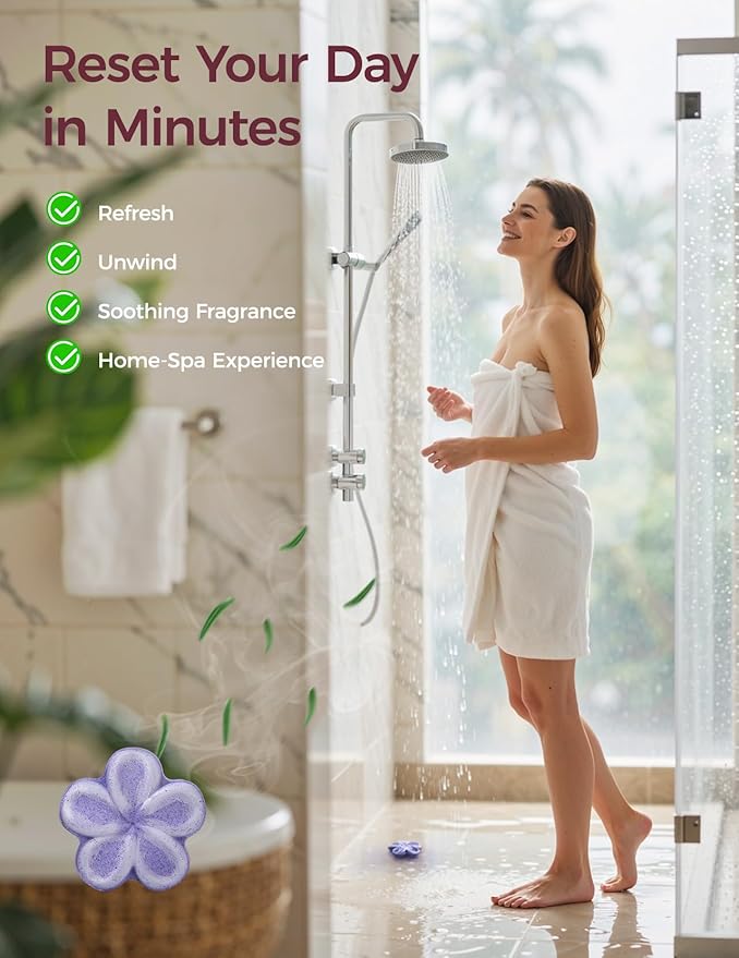 Momcozy Shower Steamers 14 Pack-7 Unique Shapes & Floral Scents, Long Lasting Fragrance, Gentle Formula, Perfect Travel & Gift Idea for Home Spa Relaxation - Bloomnest