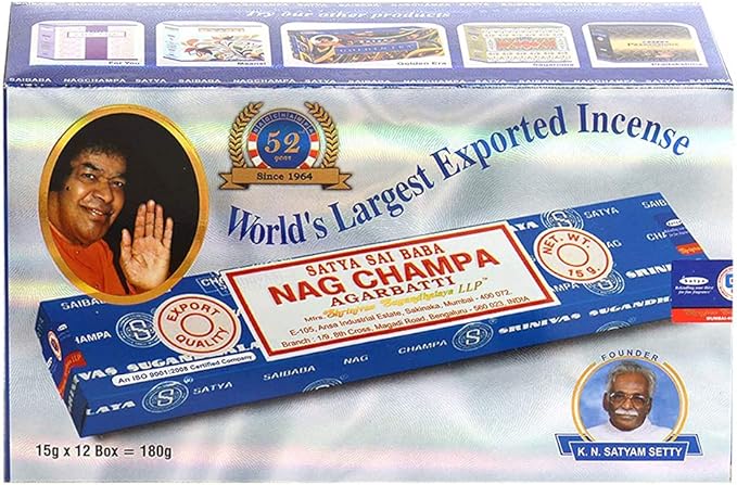 Nag Champa Incense Sticks 15g x 12 and Incense Stick Holder Bundle - Bloomnest