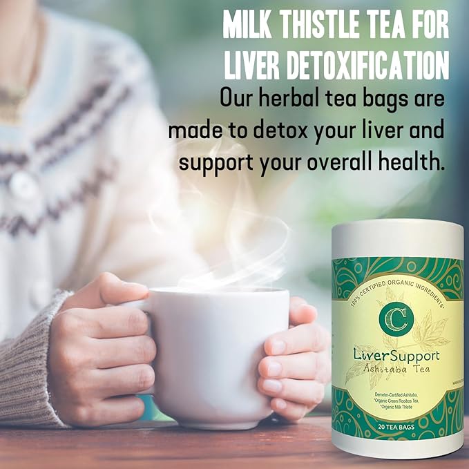 Dr. Cowan’s Garden Organic Ashitaba Herbal Tea, 20 Tea Bags - Liver Detox Rooibos Tea Bags with Milk Thistle, Calming Liver Support & Cleanse for Health and Well-Being, Ashitaba Herbs Grown in the USA - Bloomnest