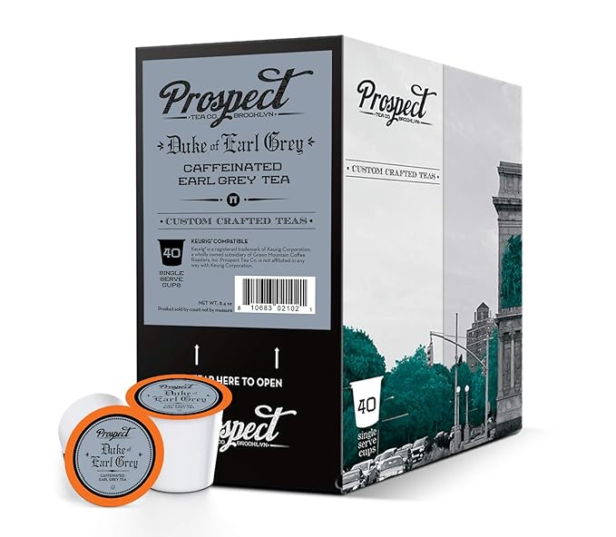 Prospect Tea Co. Duke Of Earl Grey Tea Pods Compatible with K Cup Brewers Including 2.0, 40 Count - Bloomnest