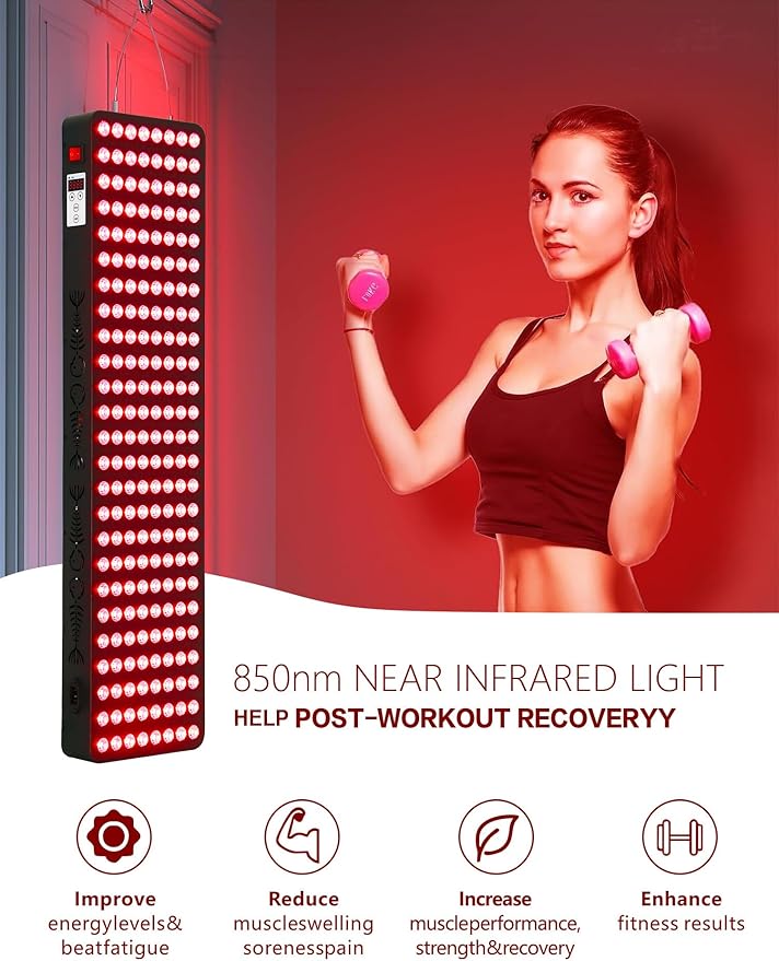 Red Light Therapy for Body Face,Extra Large Infrared Red Light Therapy Panel Full Body for Pain Relief,LED 660nm Red Light Panel & 850nm Near-Infrared Therapy Device (200 LEDs - 1000W) SUPERSRED