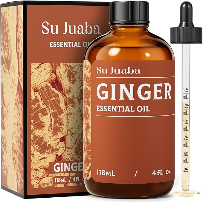 SU JUABA Ginger Oil 4 Fl Oz, 100% Pure Natural for Massage, Diffuser, Aromatherapy, Hair & Skin Care - 118ML Bloomnest