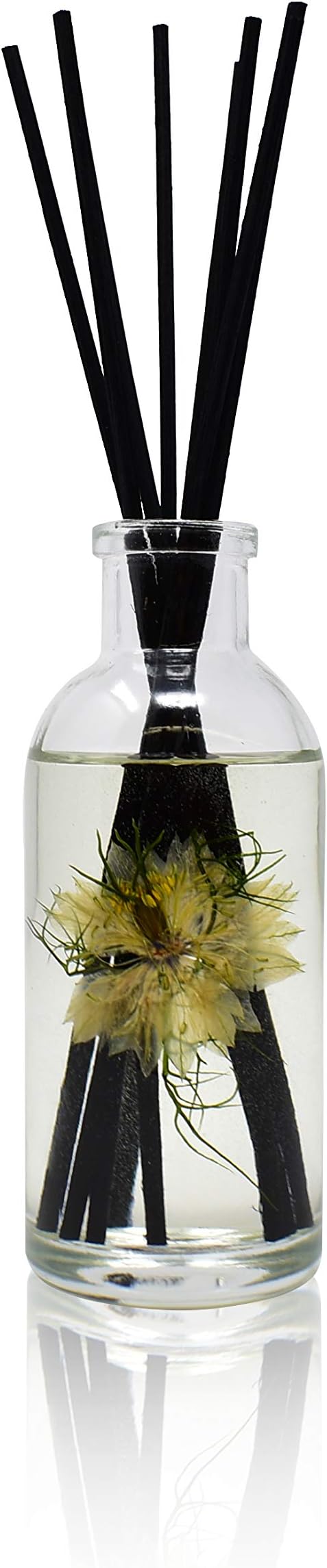 Urban Naturals Tobacco & Vanilla Reed Diffuser Scented Sticks Set | Tobacco Leaf, Bergamot, Vetiver, Bourbon and Vanilla Bean Scented Oils | Decorated with Natural Flowers | Made in The USA