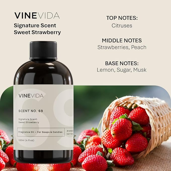 VINEVIDA [4 Fl Oz] Sweet Strawberry Fragrance Oil for Cold Air Diffusers, Essential Oils for Diffuser Oil Refill & Air Freshener Room Spray - Bloomnest