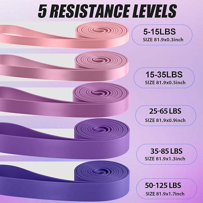 WHATAFIT Resistance Bands, Pull Up Assistance Bands, Exercise Bands, Workout Bands Set for Men and Women Home Fitness, Body Stretching, Strength Training, Physical Therapy - Bloomnest