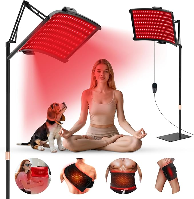 Red Light Therapy Lamp 10-in-1 with Stand & Belt, 660nm Red Light and 850nm Near Infrared, Face & Body Care Device for Skin & Muscle Recovery YOEYOU