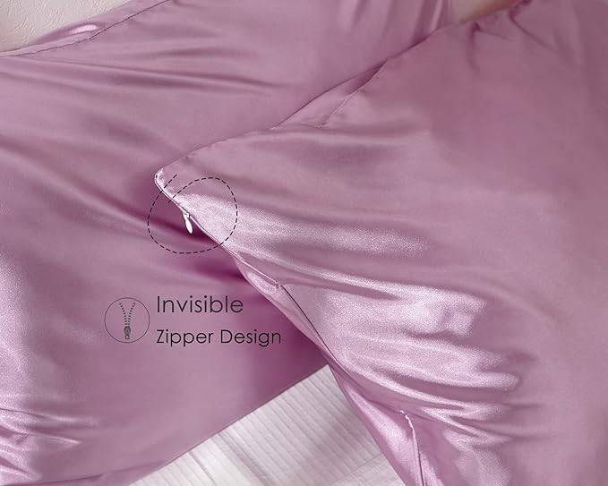 Yanibest Satin Pillowcase, King Size Pillow Cases Set of 2 - Silk Pillow Cases for Hair and Skin with Zipper, Silk Pillow Cases King for 20"x36", Exquisite Packaging for Women Men - Bloomnest