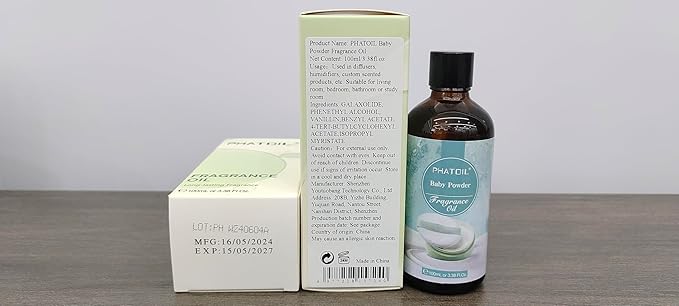 PHATOIL 3.38FL.OZ Baby Powder Fragrance Oils for Aromatherapy, Essential Oils for Diffusers for Home, Perfect for Diffuser, DIY Candle and Soap Making, DIY Scented Products - 100ml - Bloomnest