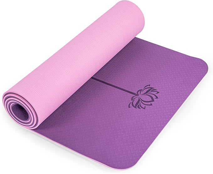 Yoga Mat Non Slip, Pilates Fitness Mats, Eco Friendly, Anti-Tear 1/4" Thick Yoga Mats for Women, Exercise Mats for Home Workout with Carrying Sling and Storage Bag - Bloomnest