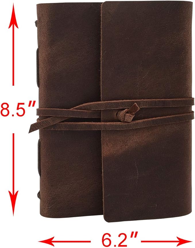 Leather Journal Notebook for Men & Women,A5 Size Diary,6.2x8.5 Inch, Vintage Style Personalized Journal for Gift,Genuine Leather Bound Notepad for Travel Journal to Write,240 lined Pages,Rustic Brown - Bloomnest