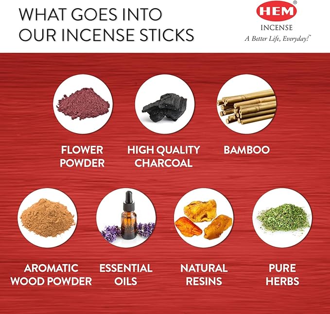 Hem Rose Masala Incense Sticks | Natural Fragrance of Sandalwood for Positivity | Smudge Healing Incense for Stress Relief & Cleansing | Gift Set - Pack of 12 (15 GMS Each)