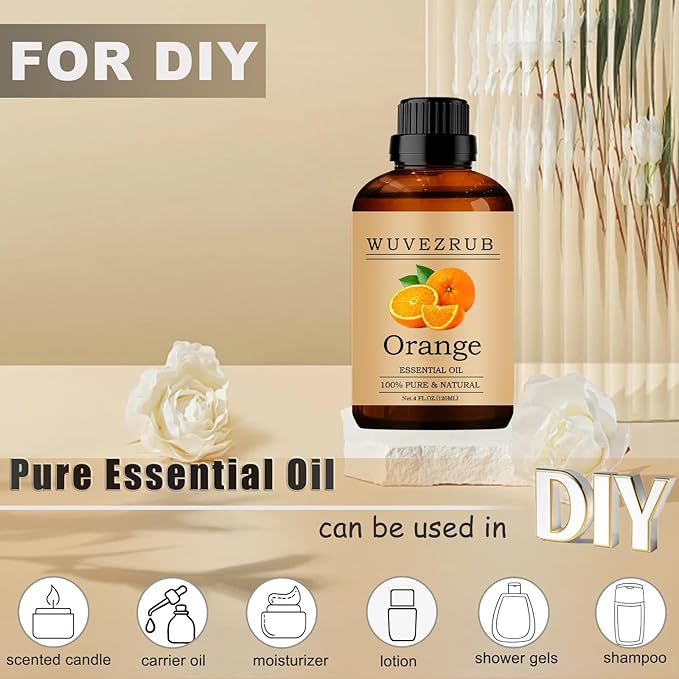 Orange Essential Oil - 120ML Pure and Natural for Aromatherapy Diffuser - 4 Fl Oz - Bloomnest
