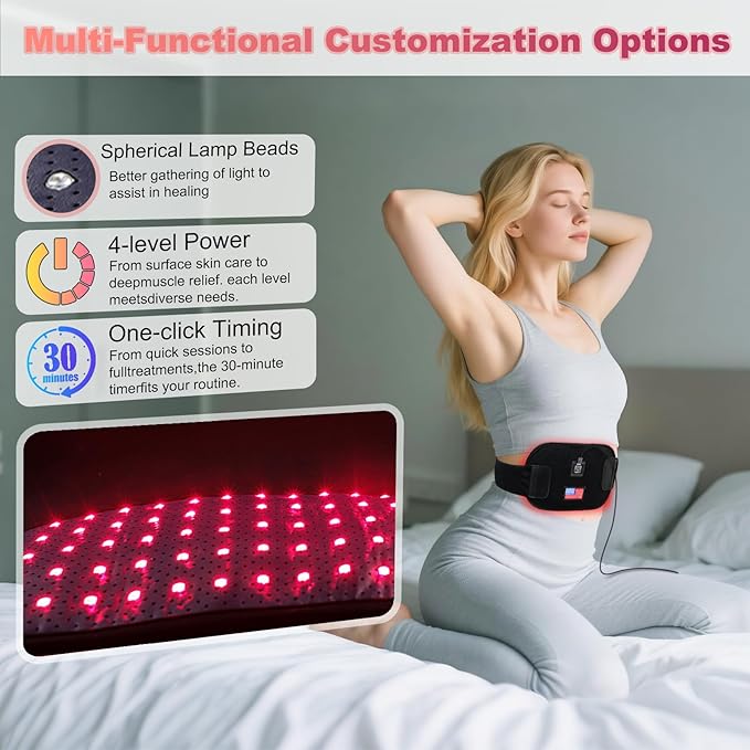 Red-Light-Therapy-for-Body,2026 Upgraded 4 Modes Near Infrared Light for Body Pain Relief,High-Efficiency Spherical Lamp Dual-Wave LEDs(660nm&850nm),Corded-electric for Effective Therapy(12.4*6.1IN)